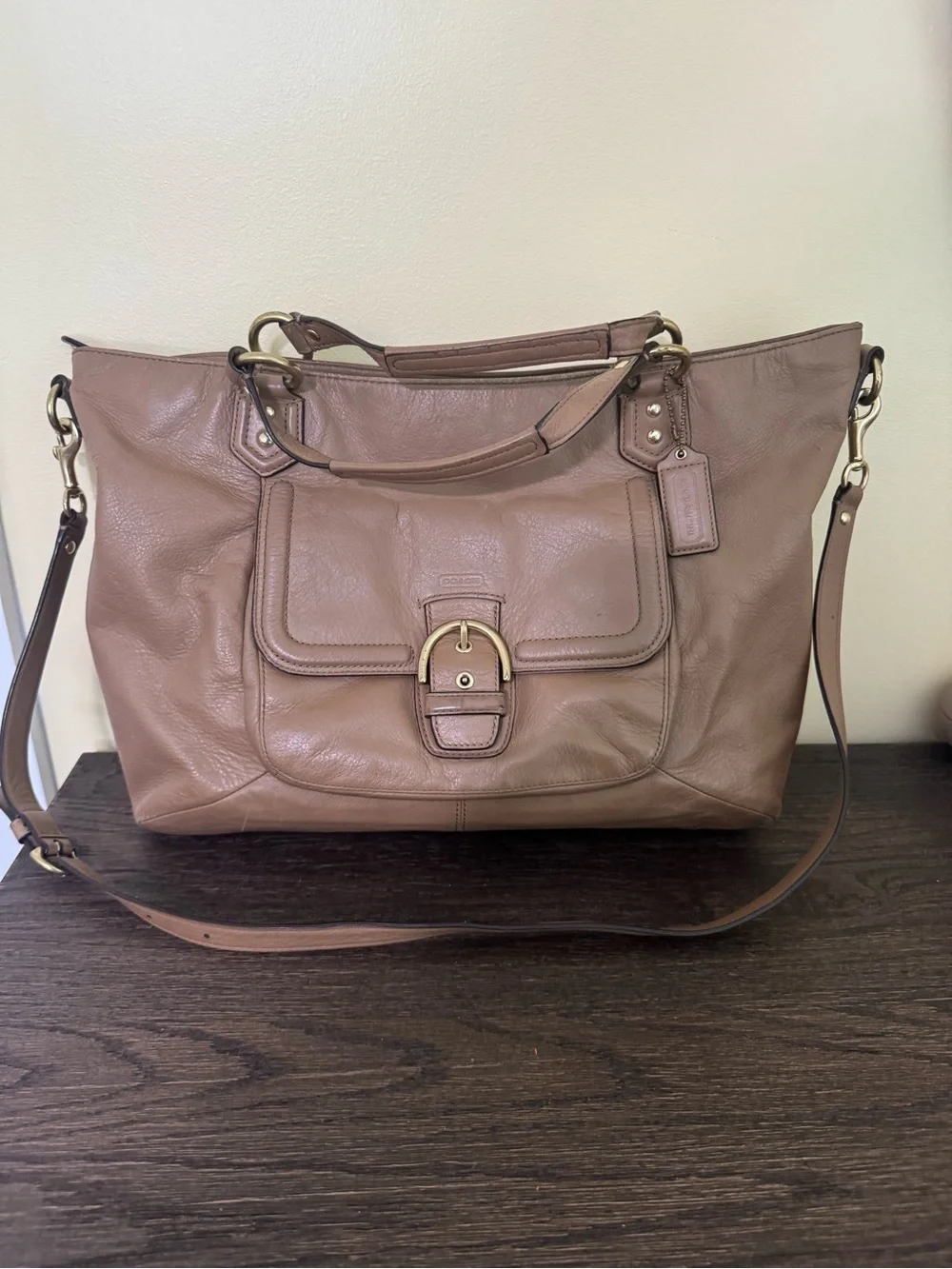 Coach Campbell Leather Tan Tote Bag
